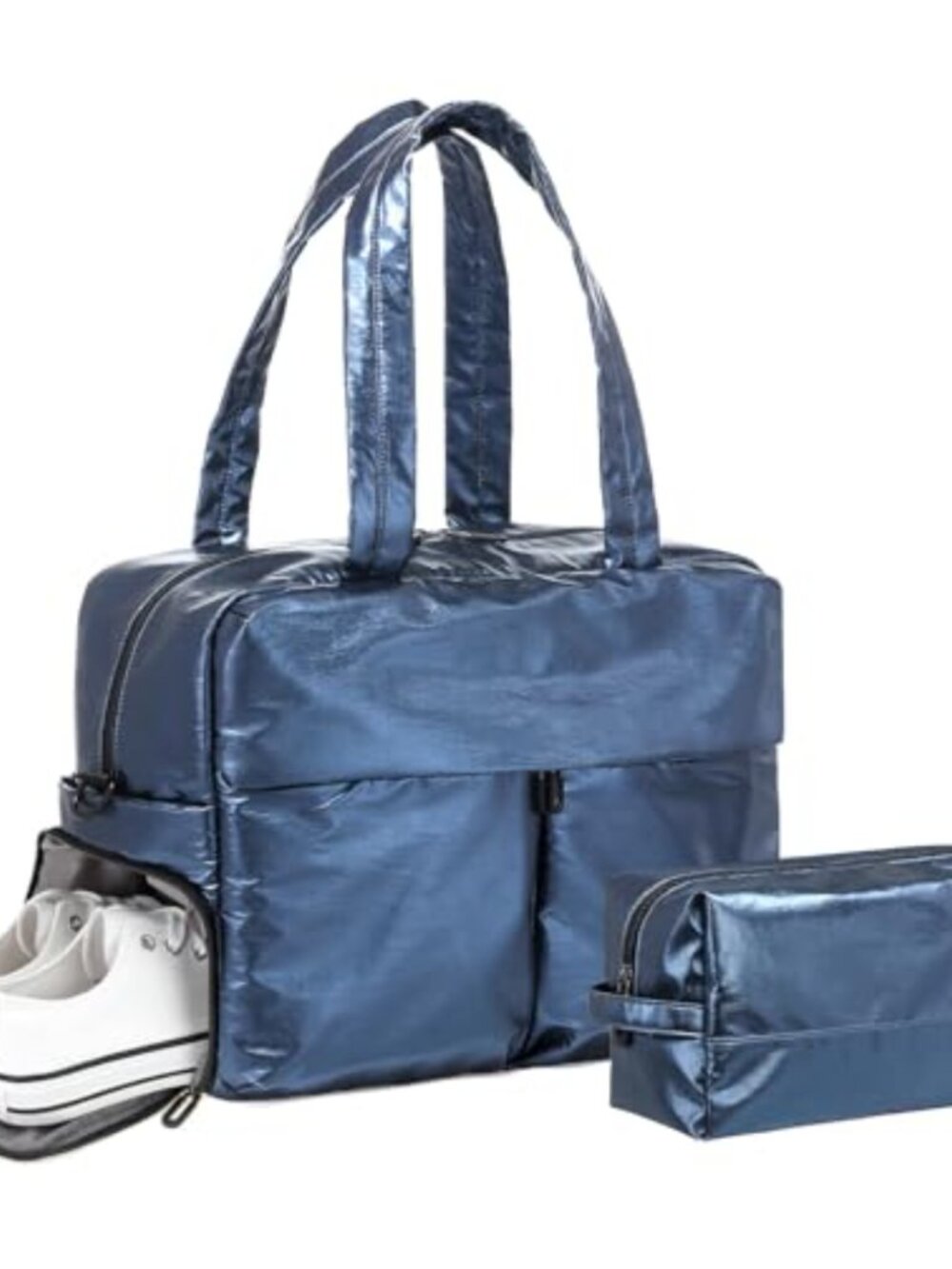 Travel Duffel Bag 45L Carry-on Weekender Gym Bag with Shoe Compartment